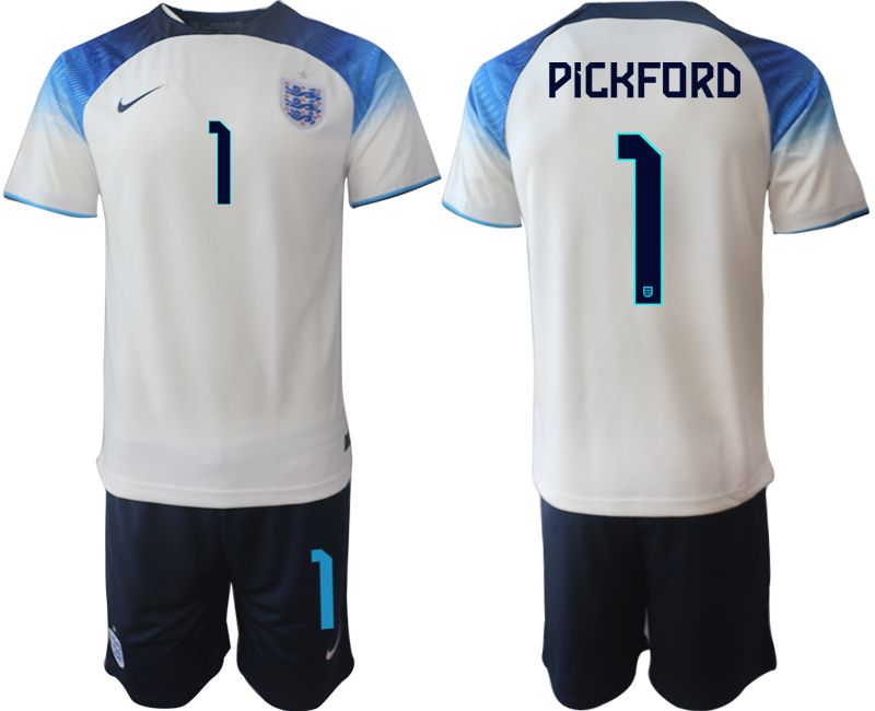 Men 2022 World Cup National Team England home white #1 Soccer Jerseys